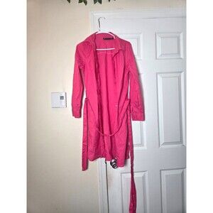 NY & Co Magenta Button Down Shirt Dress with Fabric Belt Size Medium Women’s